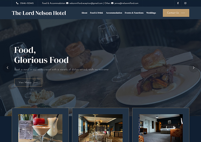 Lord Nelson Hotel Website Preview